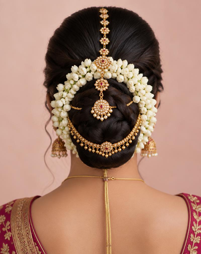Bridal hairstyle with jasmine